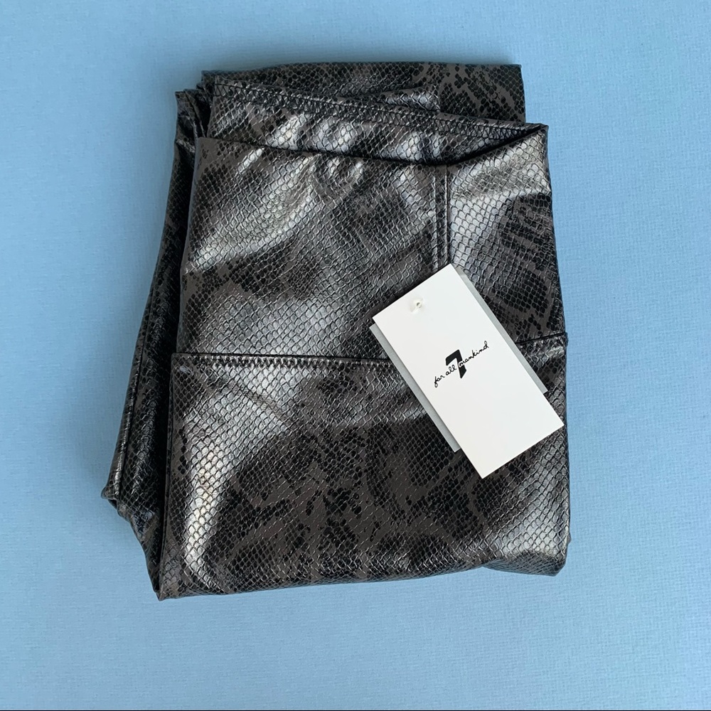 7 for all mankind Faux Leather Leggings Snake Print Size Small